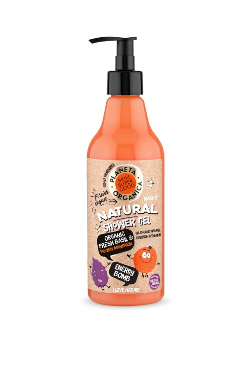 Planeta Organica Natural Shower Gel Organic Fresh Basil & Mandarin