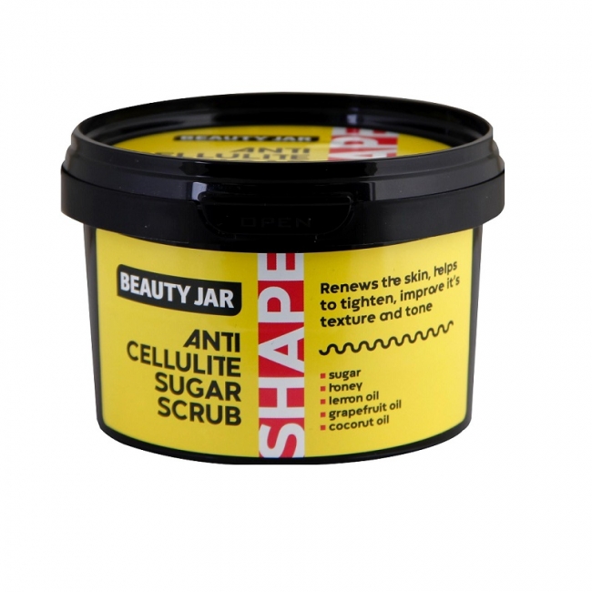 Beauty Jar Shape Scrub με ζάχαρη κατά της Κυτταρίτιδας