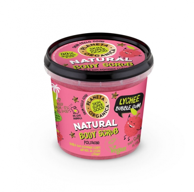 Planeta Organica Natural Body Scrub Lychee Bubble Gum